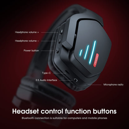 Bluetooth Headphones, Bluetooth 5.1 Wireless Headphones with Microphones, HiFi Sound with Deep Bass, USB Lightning Fast Charge, 24H Playtime