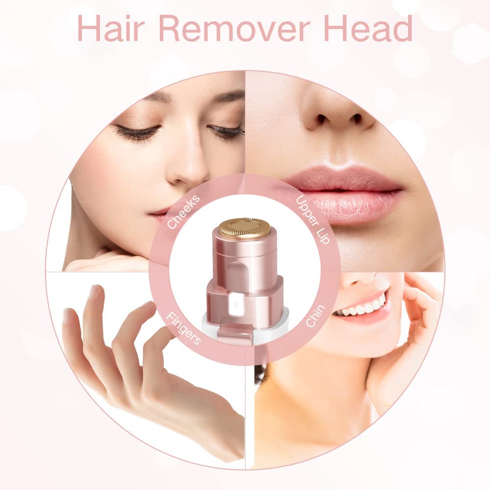 Electric Nose Ear Hair Trimmer Kit,Man Beard Rechargeable Woman Eyebrow Trimmer 4 in 1 Waterproof Dual Edge Spinning Blades System Cuts Safely Without any Pain