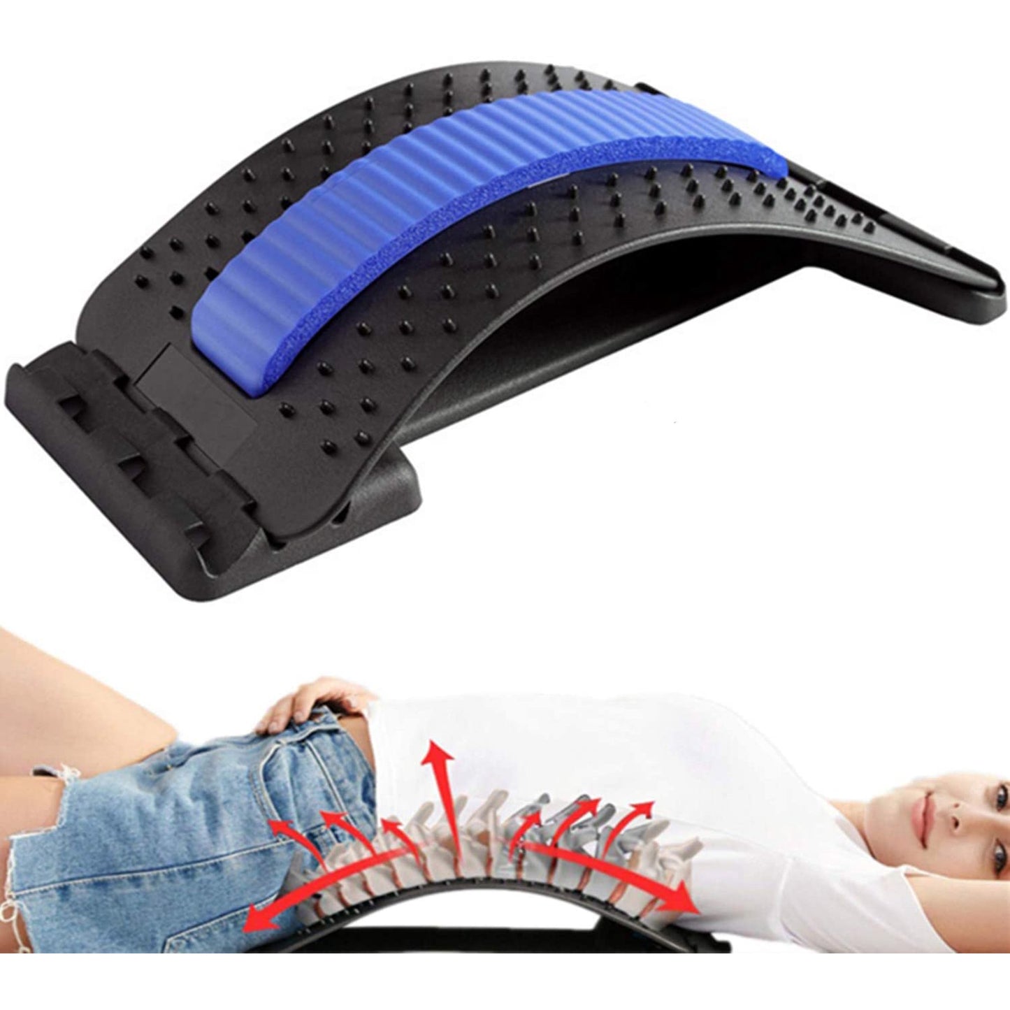 iFanze Back Stretcher, Lumbar Back Pain Relief Device, Multi-Level Back Massager Lumbar, Pain Relief for Herniated Disc, Sciatica, Scoliosis, Lower and Upper Back Stretcher Support