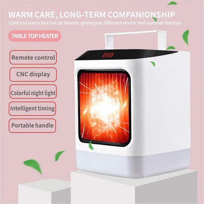 Vinmall Space Heater, 1000W Portable Electric Desk Heater with Tip-over and Overheat Protection, Heating Fan for Desk Office, White