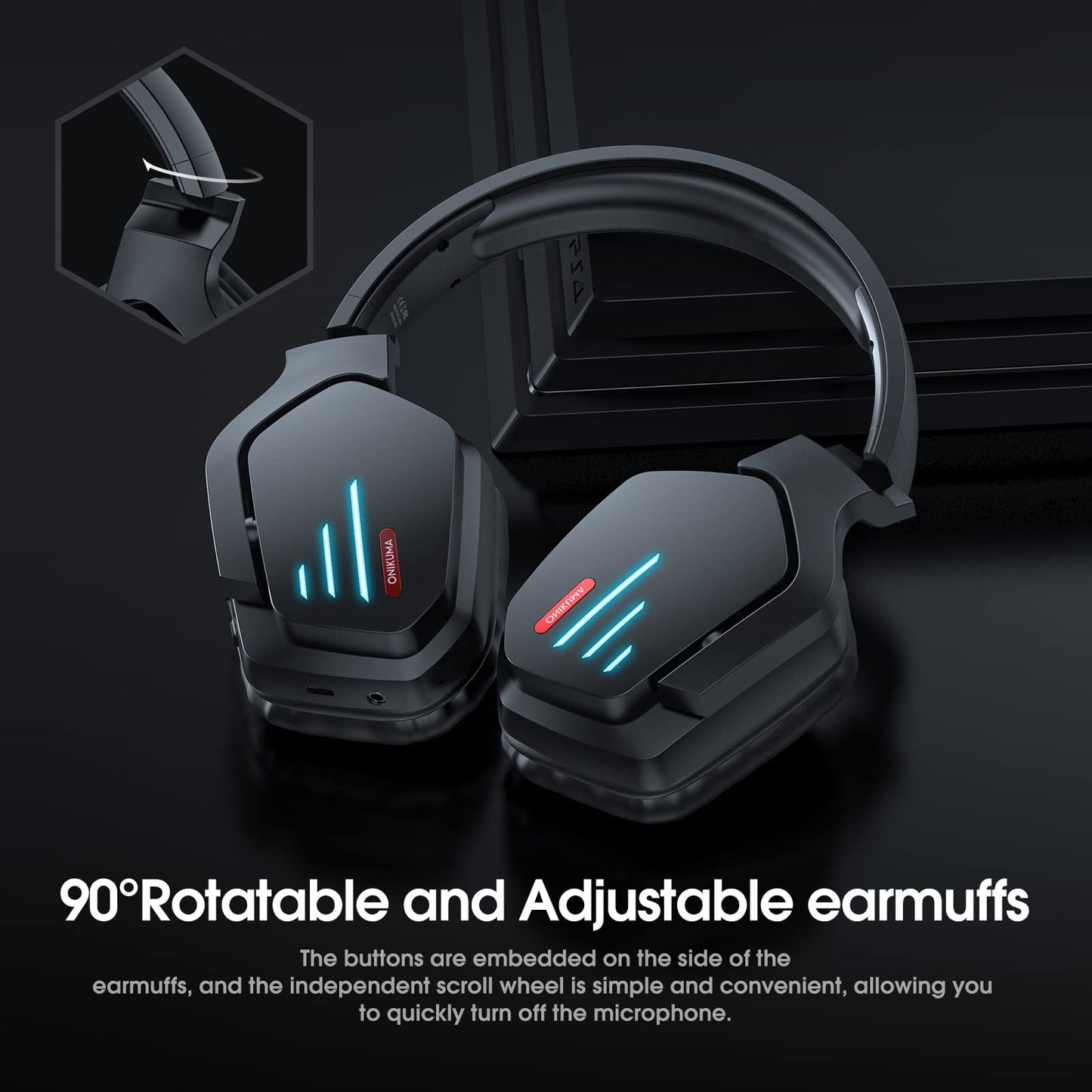 Bluetooth Headphones, Bluetooth 5.1 Wireless Headphones with Microphones, HiFi Sound with Deep Bass, USB Lightning Fast Charge, 24H Playtime