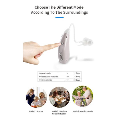 2 PCS Hearing Aid Amplifier, USB Rechargeable Digital Hearing Assistance Aid with Noise Reduction, Voice Enhancer Aids with Charging Case, Universal Fit Behind the Ear for Adults Seniors