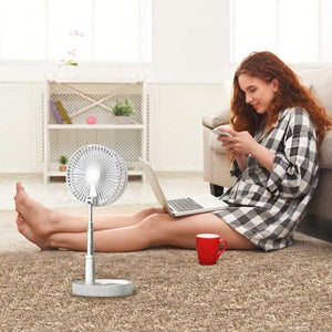 Portable Standing Fan with Remote Controller, 16" Foldable Fan, 7200mah Rechargeable Quiet USB Mini Folded Floor Fan, Pedestal Fans for Personal Bedroom Office Fishing Camping Travel