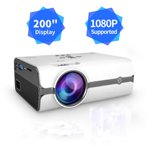 Dools Mini Projector with 120" Projector Screen, 1080P Supported Portable Video Projector, Movie Projector Compatible with TV HDMI USB AV HD VGA SD for Multimedia Home Theater, Projector for Outdoor