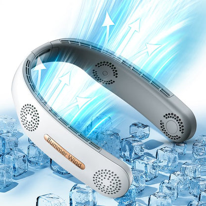 Portable Neck Fan, Rechargeable 6000mAh Battery Operated Wearable Personal Bladeless Fan, 360°Cooling Hands-Free Fan with 3 Speeds, Leafless Neck Fan for Travel, Outdoor, Home, Office