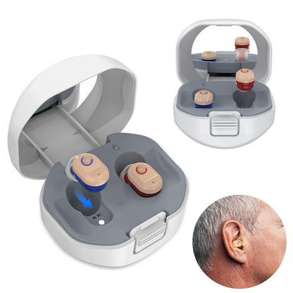 Doosl Rechargeable Hearing Ear Sound Amplifiers for Seniors, Digital Sound Enhancer Serve the Hardd of Hearing with Portable Charging Case, Noise Reducing, to Assist Hearing