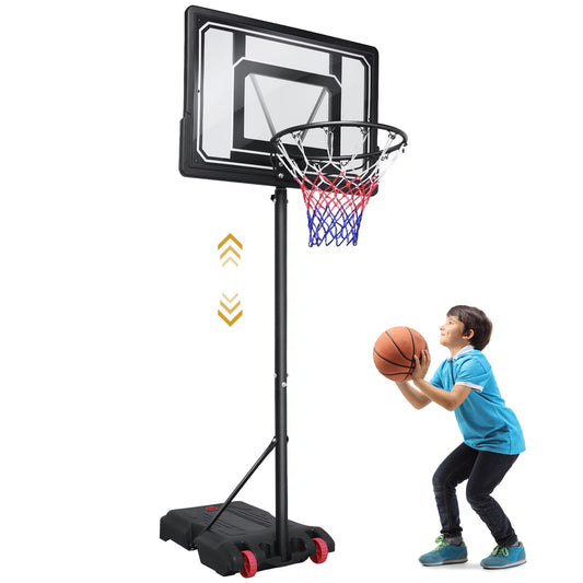Adjustable Basketball Hoop Height 5 - 7 FT - ifanze Portable Basketball Hoop for Kids Teenagers Youth and Adults With Stand & Backboard Wheels Fillable Base - Basketball Goals Indoor Outdoor Play
