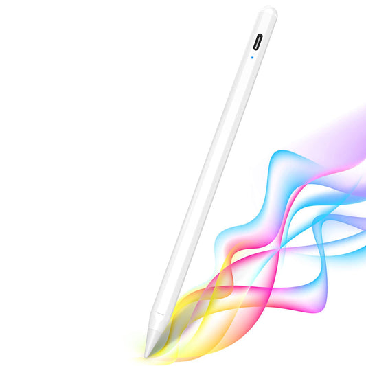 Vinsic Stylus Pen for iPad with Palm Rejection, Active Pencil 1.2mm Fine Tip Smart Pen Rechargeable Precise Writing Drawing Stylus Compatible with iPad iPhone Samsung Android Surface Dell Asus, White