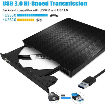 External Dvd Drive for Laptop, Doosl CD DVD Player and RW CD ROM Burner for Laptop Desktop PC Windows Linux IOS Apple Mac Black