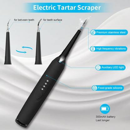 Tartar Remover for Teeth, Portable 5 in 1 LED Plaque Remover, Dental Tools Teeth Stain Remover, Dental Calculus Remover with Dental Floss Mirror and Tweezer