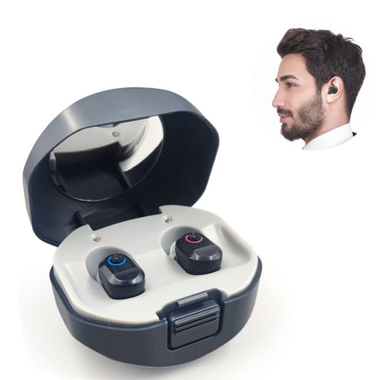 Vinmall 1 Pair Hearing Aids for Seniors, Rechargeable Hearing Amplifiers for Both Ears with Portable Charging Case, Feedback Reduction, Volume Adjustable