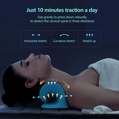 Cervical Traction Device for Neck Shoulder Pain Relief, Neck Stretcher Portable Chiropractic Pillow, Neck Stretcher, Neck Massage Pillow for Neck Shoulder Pain Relief