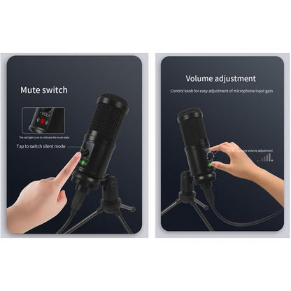 USB PC Microphone Kit, 192kHz/24Bit Professional Supercardioid Condenser Mic with Tripod for Skype YouTuber Karaoke Gaming Recording