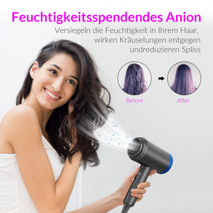 2000W Professional Hair Dryer, Navy Blue with Diffuser Concentrator and Diffuser Blow Dryer for Travel