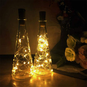 Wine Bottle Lights with Cork, Christmas Lights 20 LED 9 Pack Fairy Lights Waterproof Battery Operated Cork String Lights for Jar Party Wedding Christmas Festival Bar Decoration, Warm White