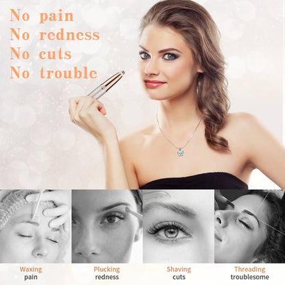 Ifanze Eyebrow Hair Remover, Rechargeable Facial Hair Trimmer Painless Eyebrow Hair Razor for Women with LED Light
