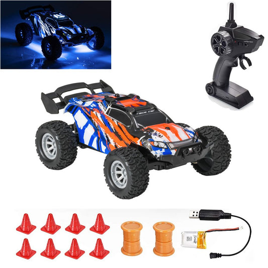 Mini RC Car, Off Road Monster Truck, 1:32 Scale Toy Car, Rechargeable Remote Control Car, High Speed 2WD Electric Vehicle with 2.4 GHz Radio Controller, Translucent Body Lighting, Gift Toy for Kids