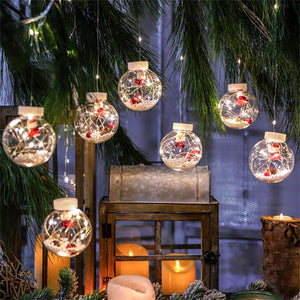 Laighter Globe Christmas Lights, LED Window String Lights with Santa inside Balls, 8 Light Modes, Warm White, 9.9 ft