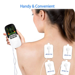 TENS Unit Muscle Stimulator for Pain Relief Therapy, Dual Channels Electronic Pulse Massager EMS Deivce with 4 Electrode Pads