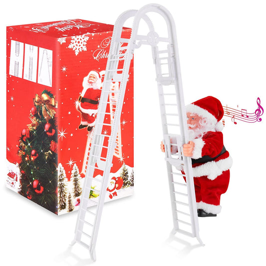 JoRocks Santa Claus Climbing Ladder Singing Jingle Bells Electric Toy Christmas Gift for Kids