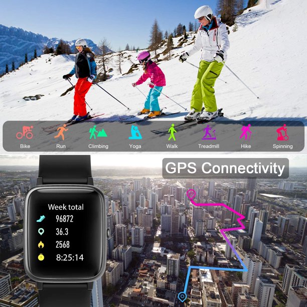 Smart Watch, Doosl Fitness Tracker with Heart Rate Monitor, Activity Tracker with 1.3in Touch Screen, IP68 Waterproof Step Counter Pedometer Smartwatch with Sleep Monitor, Compatible with iOS, Android