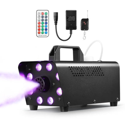 Melliful Fog Machine, 500W Smoke Machine with 13 Color Dimmable, 8 LED Lights, Fogging Machine for Halloween, Christmas, Party, Stage, Wedding, DJ Club