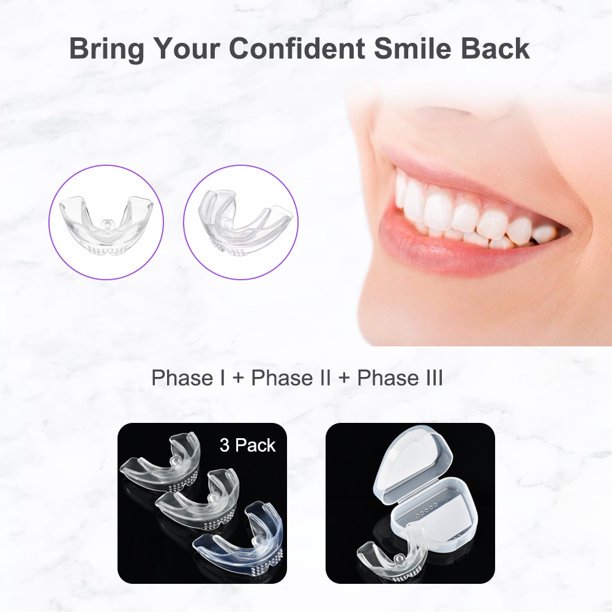 Mouth Guard for Grinding Teeth, 3 Stages Dental Guard, Comfortable Custom Mold for Clenching, Bruxism, Whitening Tray & Sports Guard(3 Pack)