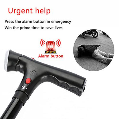 Foldable Walking Cane,Walking Stick with LED Light for Men Women