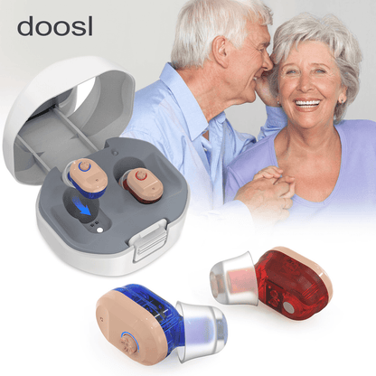 Doosl Mini Rechargeable Ear Hearing Device Sound Amplifier Digital Personal Sound Amplifiers Sounds Amplifier White
