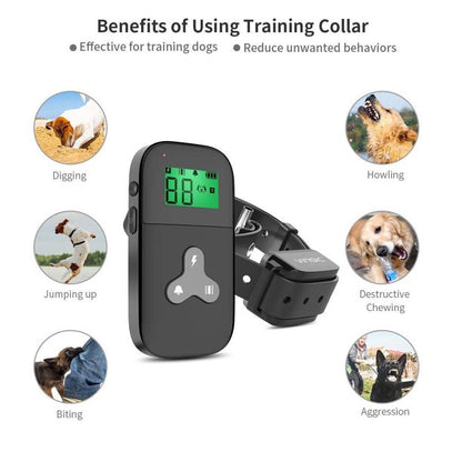 Dog Training Collar,Rechargeable Dog Shock Collar with Remote,1000 ft Anti Bark Dog Training Collar,Dog Bark Collar for Small Medium Large Dogs With 3 Training Modes,LCD Display