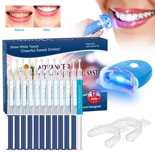 3D Teeth Whitening Strips with Light,Teeth Whitening Kit,11 Teeth Whitening Gel,Dental Whitener,Home Professional Bleaching Kit LED Light Dental,Reduce Yellow Teeth and Smoke Marks Black Teeth
