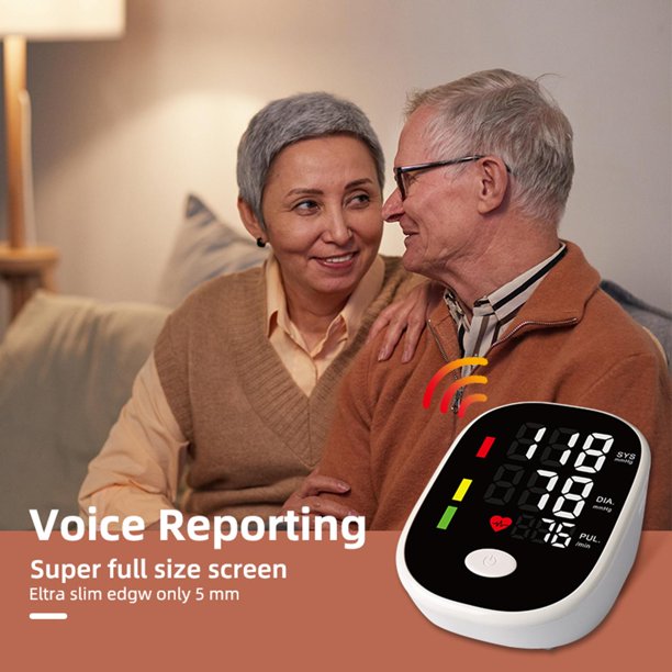 Blood Pressure Cuff,Upper Arm Blood Pressure Monitor Large LED Digital Display Heartbeat Monitor 2 Users 198 Memory Voice Reporting