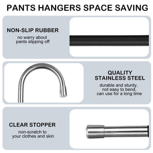 Pants Hangers Space Saving 8 Pack, 5 Layer Stainless Steel S-Shape Jeans Trousers Hangers, Greentro Closet Storage Organizer for Pants Jeans Scarf Hanging