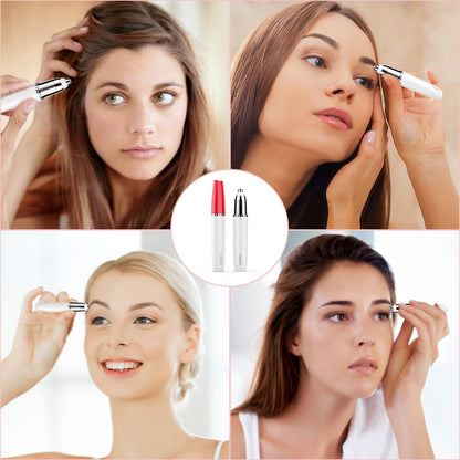 iFanze Facial Hair Remover for Women, USB Rechargeable Painless Hair Eyebrow Trimmer, IPX6 Waterproof, Built-in LED Light, Portable Flawless Electric Epilator for Cheeks, Chin, Upper Lip & Arms