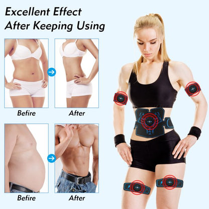 iFanze iThrough Abs Stimulator, Portable Ultimate Muscle Toner with 16 Hydrogel Pad Home Fitness Equipment EMS Abdominal Toning Belt