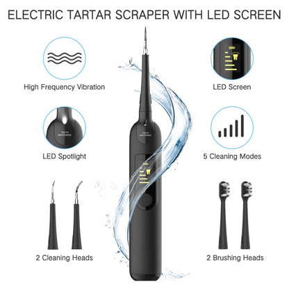 Dental Calculus Remover, Rechargeable Tartar Plaque Remover for Teeth Dental Tools, Ifanze Electric Tooth Cleaner 7 Pcs