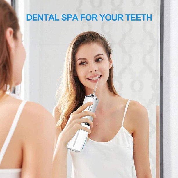 Water Flossers, Cordless Dental Oral Irrigator for Travel Home Office, 220ml, white