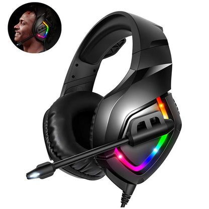K1-B Gaming Headsets for PS4, Wired Gaming Headphones with Noise Canceling Mic & RGB Light, 7.1 Surround Sound, Compatible with PS5, Xbox One, PC, Laptop, Nintendo Switch, Mac, Mobile