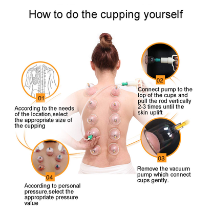 Cupping Set, 24 Cups Professional Chinese Acupoint Cupping Therapy Sets, Hijama Cupping Set with Pump Vacuum Suction Cups for Body Cellulite Cupping Massage Back Pain Relief