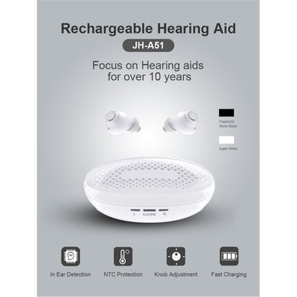 Doosl Upgraded Rechargeable Hearing Aids for Ears, Hearing Amplifiers for Seniors with Noise Cancelling and Portable Charging Box(White)