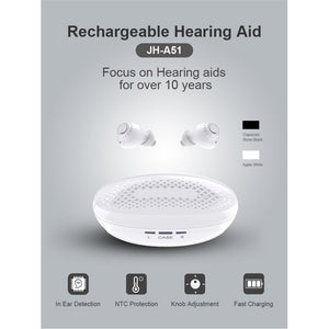 Doosl Upgraded Rechargeable Hearing Aids for Ears, Hearing Amplifiers for Seniors with Noise Cancelling and Portable Charging Box(White)