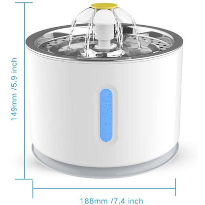 Mrdoggy Pet Fountain,Cat Water Fountain, Automatic Water Dispenser for Cats and Dogs, Circulating Filtration System, Easy-to-See Water Level, Low Noise 80oz/2.4L Capacity