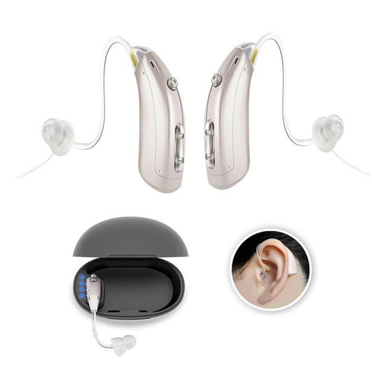 Hearing Aids for Adults Seniors, Rechargeable Hearing Assist with Earbuds Voice Enhancer Noise Cancelling 1 pair