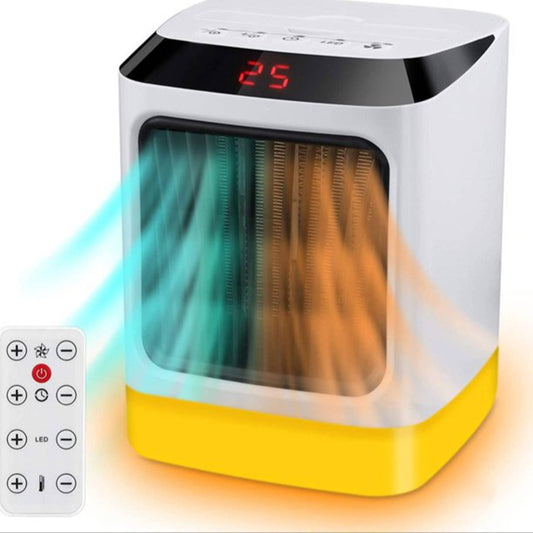 Space Heater Digital Electric Heater with Thermostat Small Portable Oscillating Ceramic Heater with Remote Control Temperature Timer Set Heater for Indoor Use Office Home Tip-Over ,1000W/800W