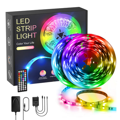 LED Lights for Bedroom 32.8ft Bluetooth Light Strip, 5050 LED Rope Light with Remote for Car Kitchen Stair TV Party (2x16.4ft)