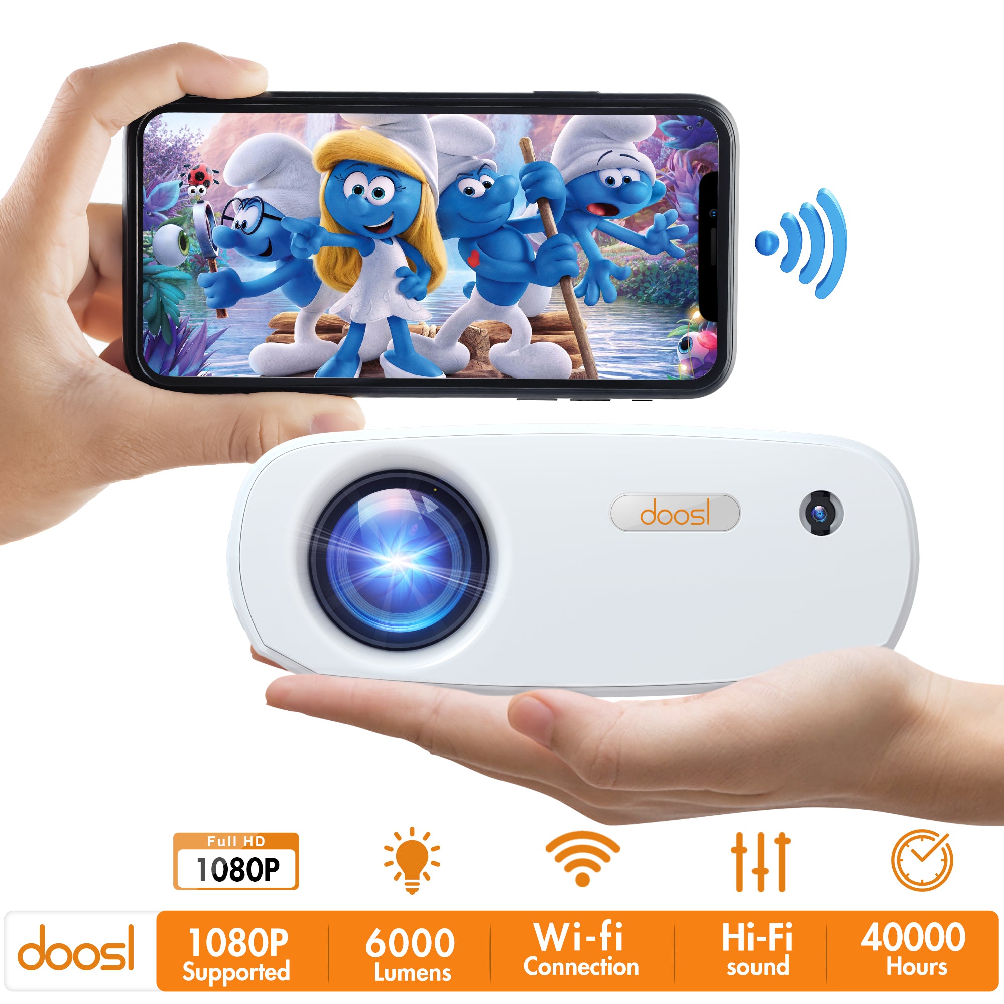 Doosl Mini Projector iDo-X28 White