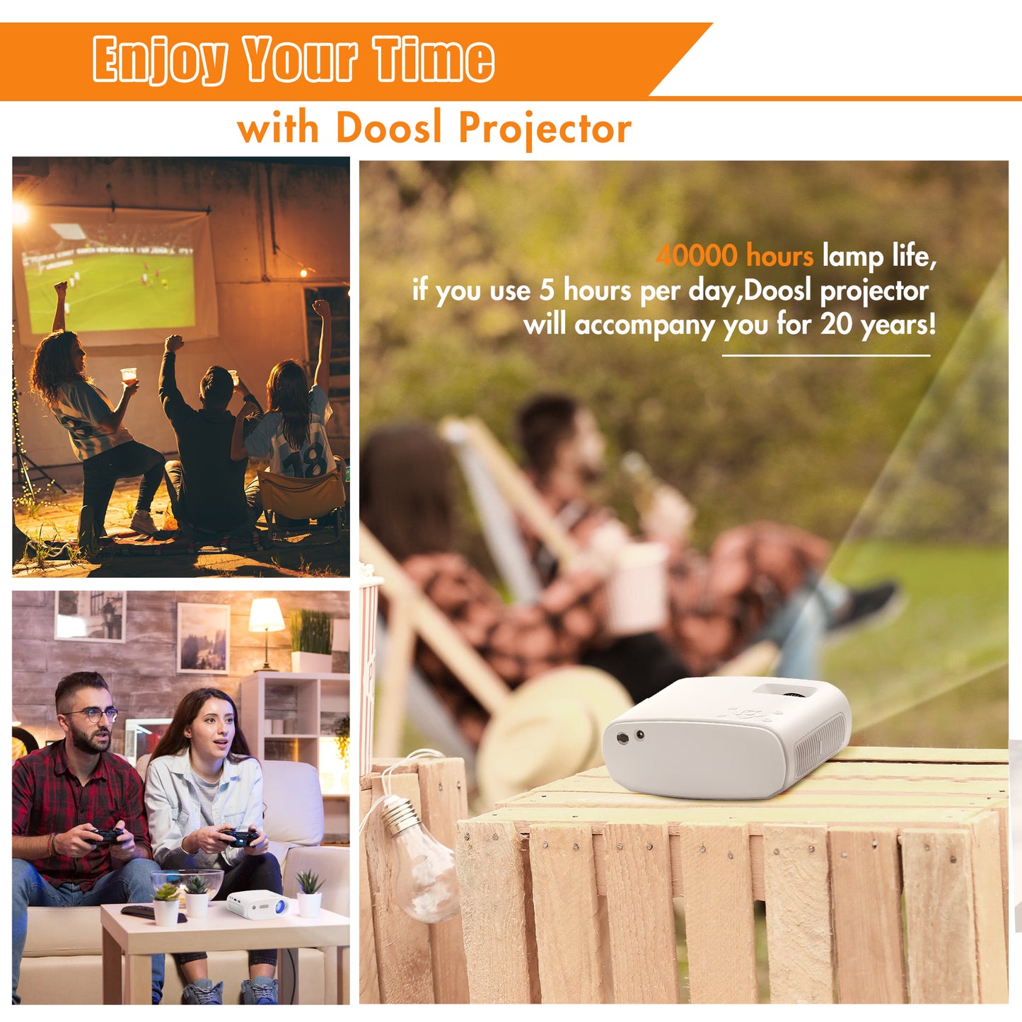 Doosl Mini Projector iDo-X28 White