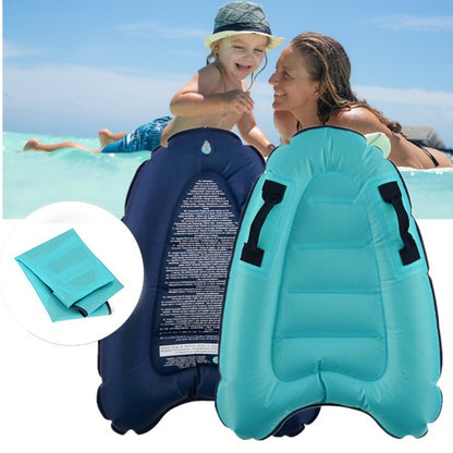Outdoor Swimming Inflatable Surfboard, Portable Lightweight Inflatable Surfing Body Board with Handles (Teal&Dark Blue)