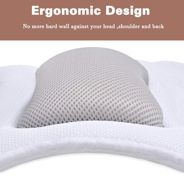 Bath Pillow for Tub, Bathtub Pillows with Strong Suction Cups 5D Air Mesh Polyester Spa Pillow (Fox Shape)