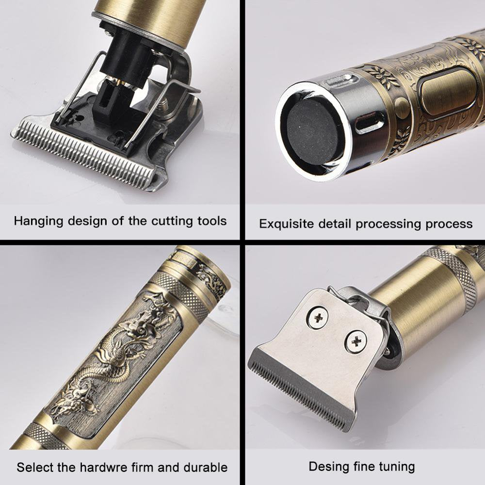 Hair Clippers Beard Trimmer for Men,Electric Cordless Rechargeable Grooming Hair Cutting Kits T-Blade Blade Shaver with 4 Guide Combs Cutting Kits for Family Use Home Daily Use Barbers(Gold)